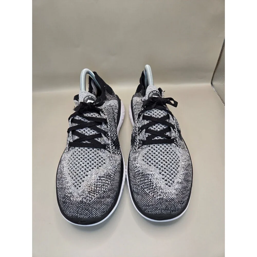 Nike Free RN Flyknit 2018 Oreo Shoes Mens 8 Black Road Running Athletic Sneakers